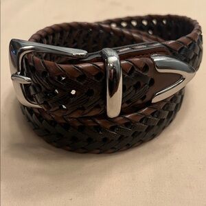 Roundtree & Yorke Brown and Black Braided Belt